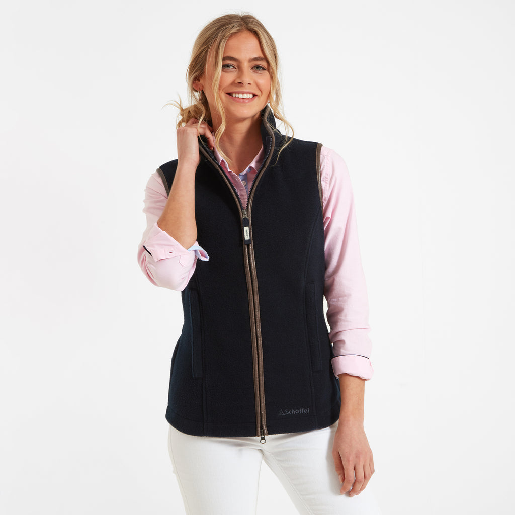 Schoffel Lyndon Fleece Gilet Womens Navy Greaves Outdoors Greaves Sports