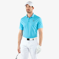 Galvin Green Maximilian Polo Shirt in Aqua blue.