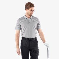 Galvin Green Maximilian polo shirt in sharkskin grey.