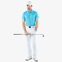 Galvin Green Maximilian Polo Shirt in Aqua blue.